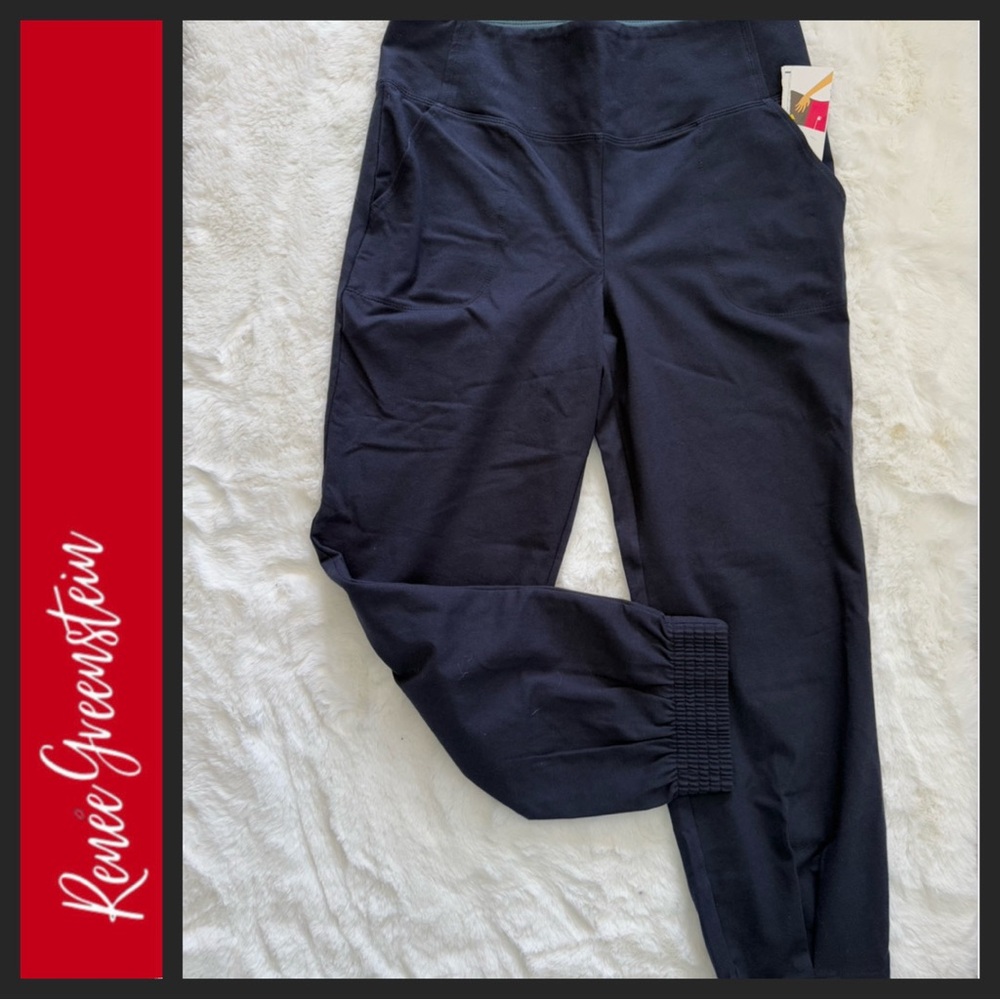 NWT Women with Control by Renee Greenstein Navy Blue Joggers - Picture 2 of 6
